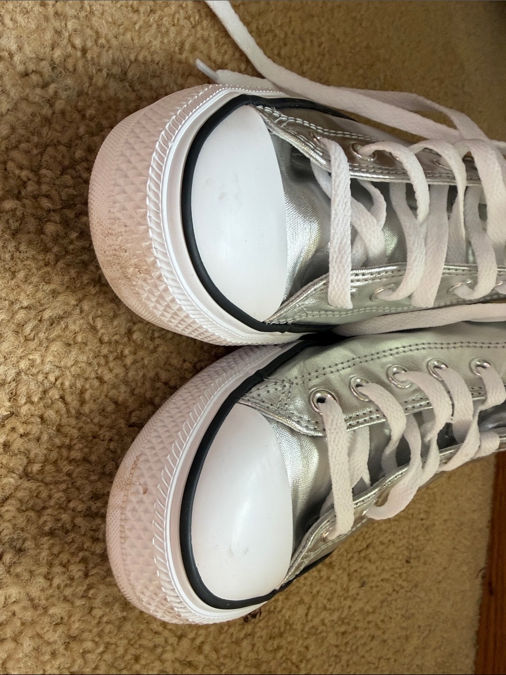 Converse Metallic Silver High-Top Sneakers - Picture 5 of 7